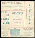1895 Dartmouth vs. Brown Baseball Program w/Football Advertising Insert
