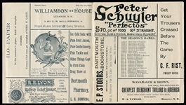 1895 Dartmouth vs. Brown Baseball Program w/Football Advertising Insert