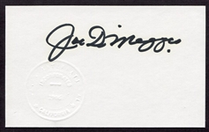 Joe DiMaggio Autographed 3x5 Certified In Person w/Tickets