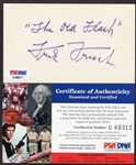 Frank Frisch Autographed 3x5 PSA/DNA Certified