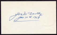 Joe McCarthy Autographed 3x5