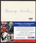 George Sisler Autographed 3x5 PSA/DNA Certified