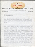 Lot of 3 Minor League/Semi Pro Letterhead Correspondence