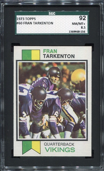 1973 Topps #60 Fran Tarkenton SGC 92
