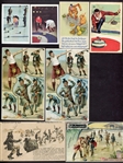 Diverse Curling Lot of 31 Cards and Postcards 1880's to 1970's