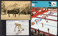 Diverse Curling Lot of 31 Cards and Postcards 1880's to 1970's