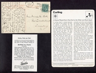 Diverse Curling Lot of 31 Cards and Postcards 1880's to 1970's