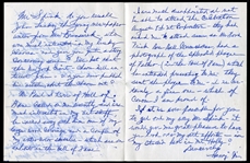 Harry Wright Jr. 1954 Letter to Sporting News Editor J. G.Taylor Spink w/Photo