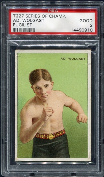 T227 Ad Wolgast Pugilist Miners Extra PSA 2