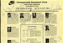 Jim Valvano Autograph on 1985 Nike Clinic Sheet w/5 Other Coaches