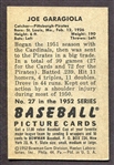 1952 Bowman #27 Joe Garagiola Autographed