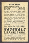 1952 Bowman #65 Hank Bauer Autographed 