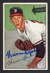 1952 Bowman #156 Warren Spahn Autographed