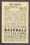 1952 Bowman #241 Mel Parnell Autographed