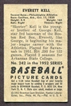 1952 Bowman #242 Everett Kell Autographed