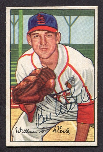 1952 Bowman #248 Bill Werle Autographed