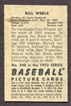 1952 Bowman #248 Bill Werle Autographed