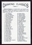 1982 Diamond Classics Complete Series 1 55 Card Set w/28 Autographed