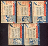 1954-55 Topps Hockey Lot of 5 Different