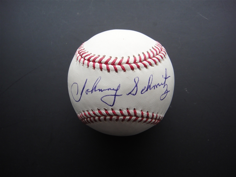 Johnny Schmitz Autographed Selig MLB Ball