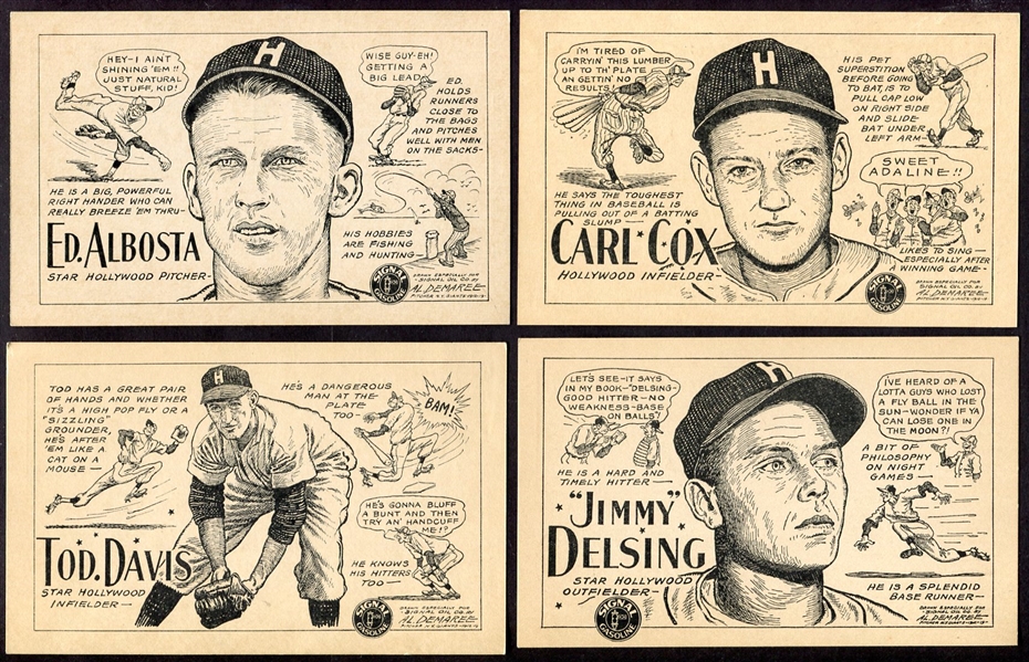 1947 PCL Signal Oil Hollywood Stars Partial Set of 16 Different