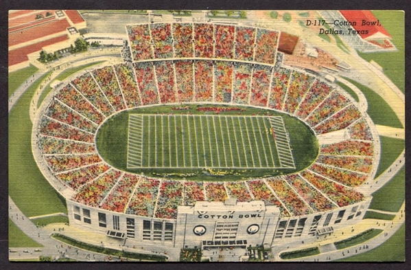1940s Cotton Bowl Line Post Card