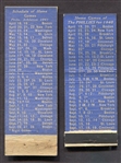1940 Phillies & 1941 A's Matchbook Schedules