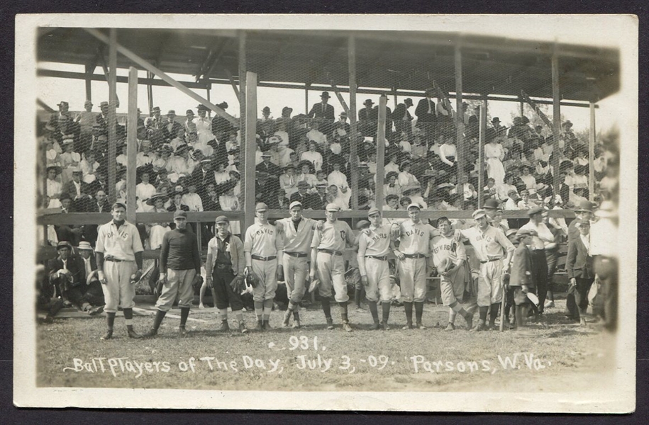 1909 Parsons West Virginia Baseball RPPC
