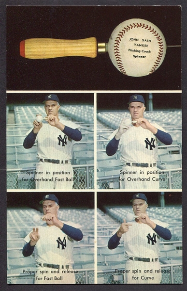 1960s Johnny Sain "Spinner" Postcard