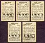 1952 Bowman Lot of 5 Different All Autographed