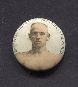 1890s Bob Fitzsimmons Pepsin Gum Pinback