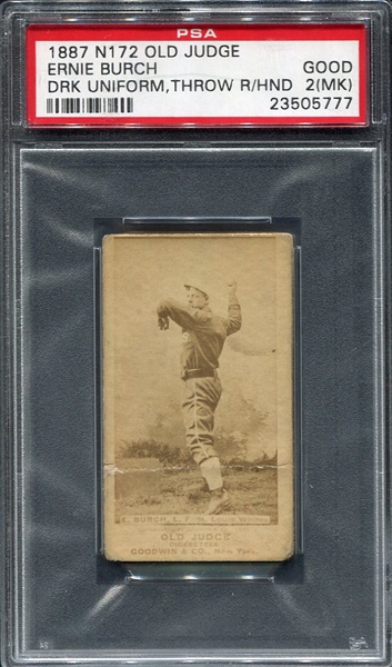 N172 Old Judge Ernie Burch St. Louis Whites PSA 2mk