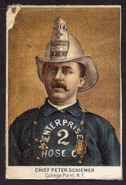 N288 Police Inspectors & Fire Captains Chief Peter Schiemer New York Linen Backed