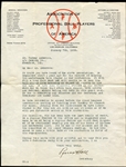 1926 Varney Anderson Letter to Join Assoc. of Professional Ball Players w/more