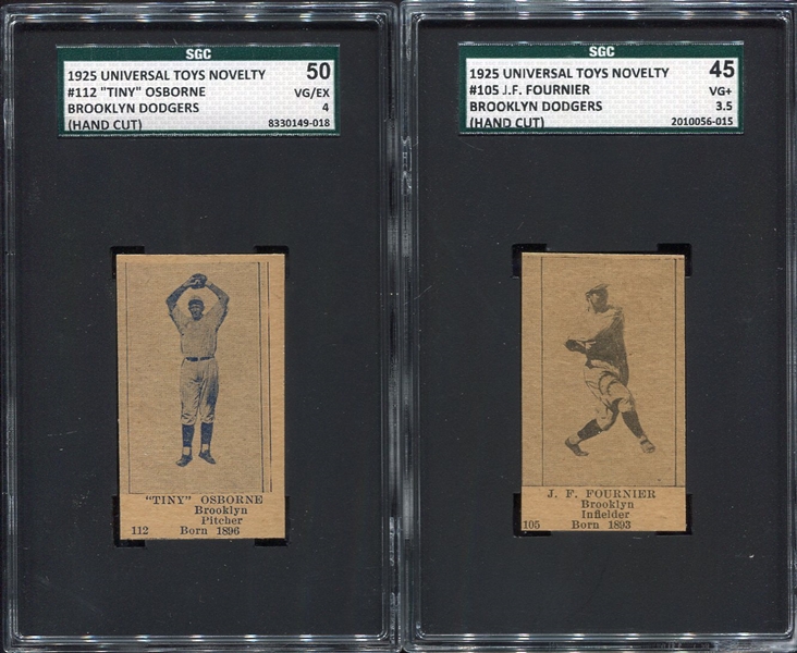 1925 Universal Toys Novelty Pair of Brooklyn Dodgers