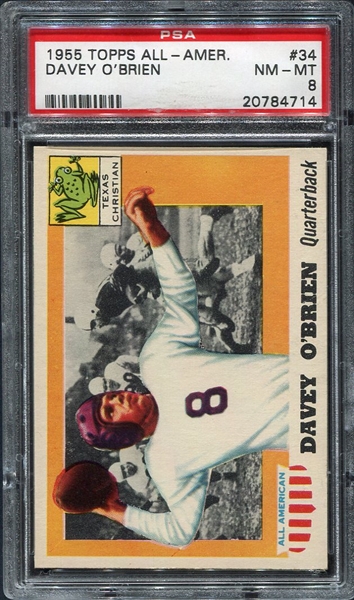 1955 Topps All-American #34 Davey OBrien PSA 8