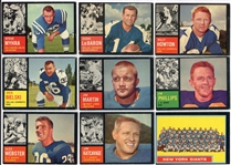 1962 Topps Football Lot of 13 Different w/SPs