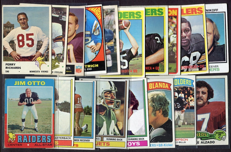 1960s - 1980s Lot of 47 Different Football Cards Loaded w/Stars