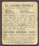 1949 Leaf #13 Casimer Michaels Short Print 