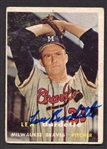 1957 Topps #208 Lew Burdette Autographed