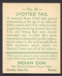 R73 1933 Goudey Indian Gum #46 Spotted Tail Exmt/Nrmt