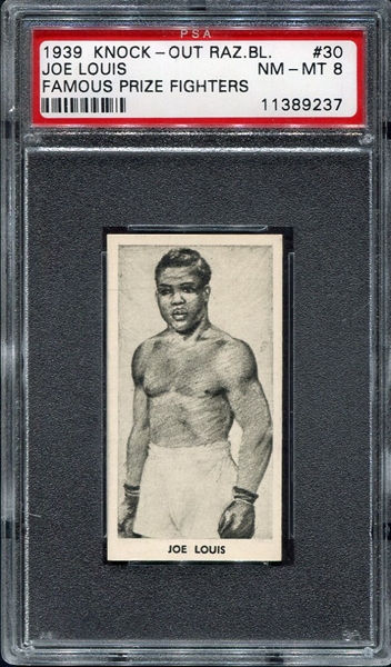 1939 Knock-Out Razor Blades #30 Joe Louis PSA 8