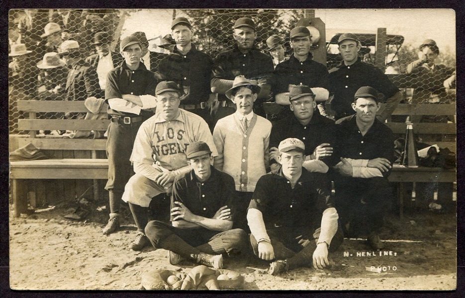 1909 Santa Ana All-Stars RPPC w/Walter Johnson