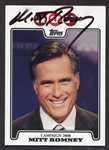 2008 Topps Mitt Romney Autographed Card JSA