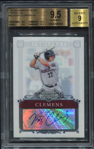 2006 Bowman Sterling Prospects Koby Clemens & 2002 Bowman Chrome Chris Snelling Each Autographed