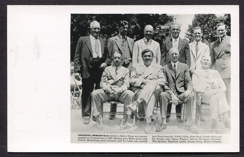 Lot Detail - 1939 Baseball Hall of Fame Induction Day Postcard 1950's issue