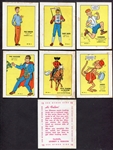 1940's-50's Lev Gleason Comic Cards Complete 15 Card Set + Ad Card!