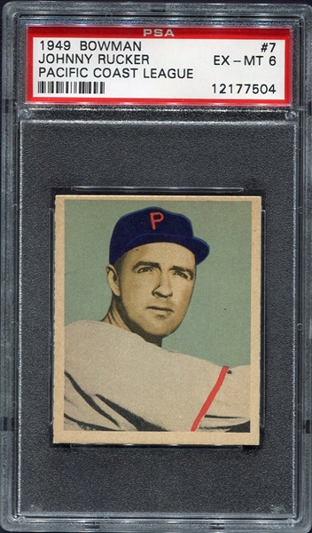 1949 Bowman PCL #7 Johnny Rucker Portland PSA 6
