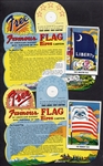 1950s Hires Root Beer Famous Flags of American History Bottle Hangers 4 Different