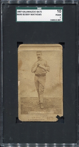 1887 Kalamazoo Bats Bobby Mathews SGC 10